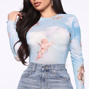 Fell from heaven mesh fashion nova top